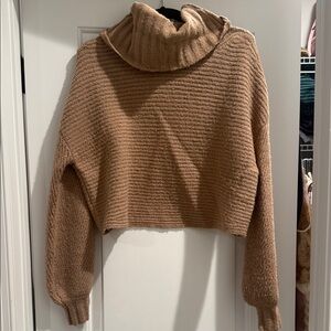 Elan Camel Cowl Neck Sweater